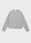 Mango Knitted Button Cardigan Medium Heather Grey In Gray