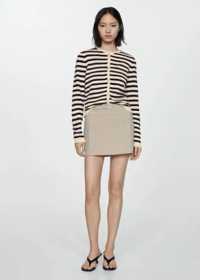 Mango Knitted Cardigan With Jewel Button Dark Navy