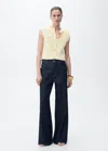 Mango Button-up Sweater Vest In Jaune Pastel