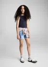 Mango Kids' Knitted Cropped Top Dark Navy