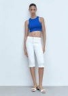 Mango Knitted Cropped Top Vibrant Blue