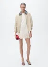 MANGO KNITTED DRESS OPENWORK DETAILS ECRU