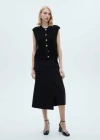 Mango Knitted Gilet With Buttons Black In Black