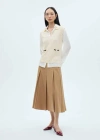 Mango Knitted Gilet With Contrasting Pockets Ecru In Écru