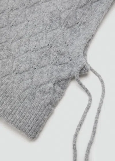 Mango Kids' Knitted Hooded Hat Grey In Gray