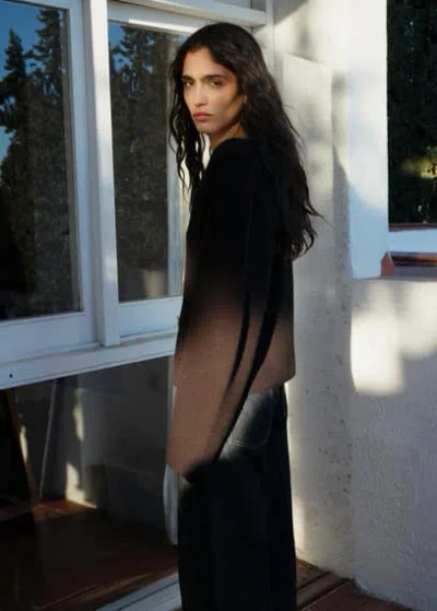 Mango Knitted Jacket With Jewel Buttons Black