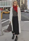 Mango Knitted Long Coat In Neutral