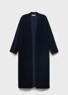 Mango Manteau Long Maille Bleu Marine Foncé - Femme - S -