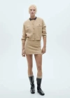Mango Knitted Miniskirt Medium Brown In Medium Brown