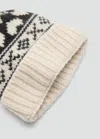 Mango Knitted Pom-pom Hat Ecru In Neutral