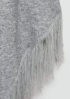 Mango Knitted Shawl With Fringed Ends Medium Heather Grey In Medium Heather Grey