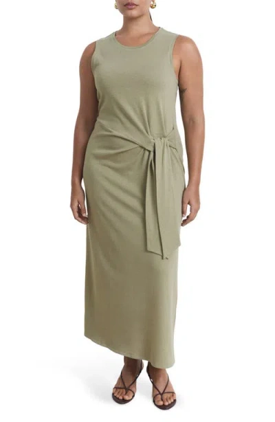 Mango Knot Cotton Maxi Dress In Brown