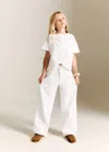 Mango Knot Cotton T-shirt Off White In White
