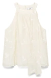 Mango Knot Detail Floral Halter Top In White