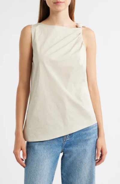 Mango Knot Shoulder Asymmetric Sleeveless Top In Neutral