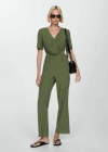 Mango Knotted Modal Jumpsuit Forest Green In Forest Green