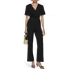 Mango Knotted Short Sleeve Jumpsuit In Black