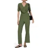 Mango Knotted Modal Jumpsuit Forest Green In Forest Green