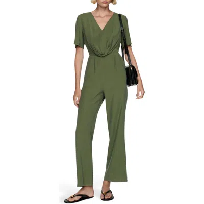 MANGO MANGO KNOTTED SHORT SLEEVE JUMPSUIT