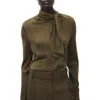 Mango Knotted Turtleneck Sweater In Green