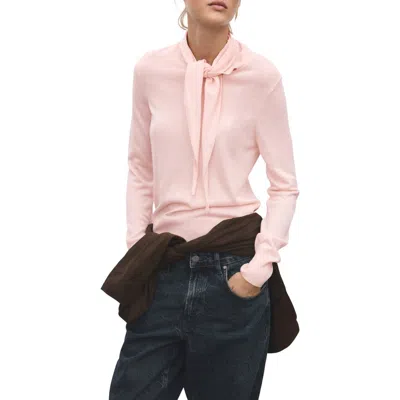 Mango Knotted Turtleneck Sweater In Pink