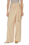 Mango Lyocell Trousers With Knot Detail Beige In Beige