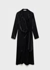 Mango Knotted Wrap Midi Dress Black In Black
