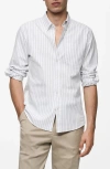 Mango Men's Cotton Kodak Striped Shirt In White