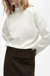 Mango Konpaktu Asymmetric Half Zip Sweater In Ecru