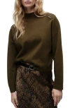 Mango Konpaktu Asymmetric Half Zip Sweater In Khaki Green
