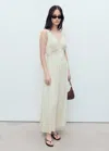 Mango Lace Trim Sleeveless Maxi Dress