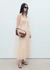 Mango Lace Camisole Dress Pastel Green