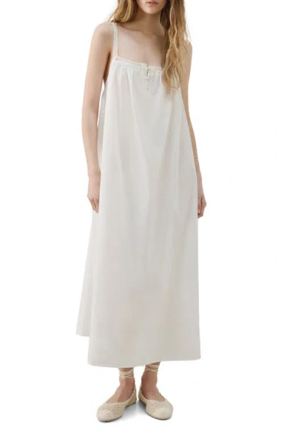 Mango Lace Cotton Nightgown In White