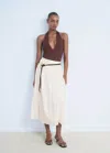 Mango Lace Cotton Skirt White