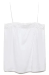 Mango Lace Edge Cotton Camisole In White