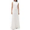 Mango Lace Godet Sleeveless Gown In White