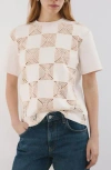 Mango Printed Crocheted T-shirt In Neutral