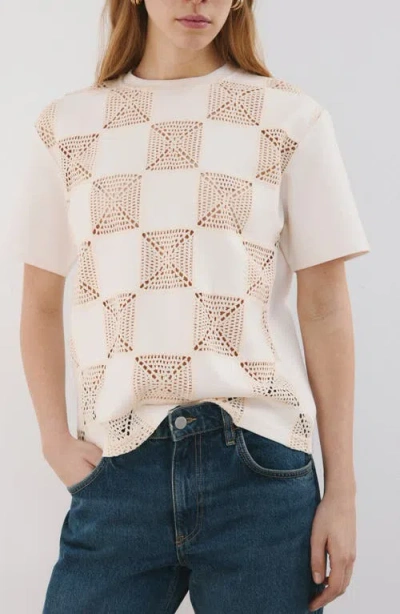 MANGO MANGO LACE INSET T-SHIRT