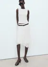 Mango Lace Midi Skirt White