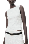 Mango Lace Sleeveless Top In White