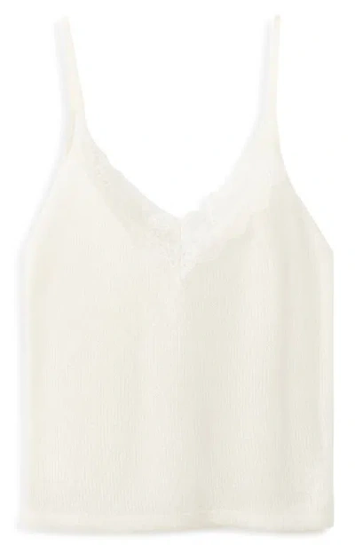 Mango Lace Trim Camisole In White