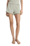 Mango Lace Trim Cotton & Modal Pajama Shorts In Green