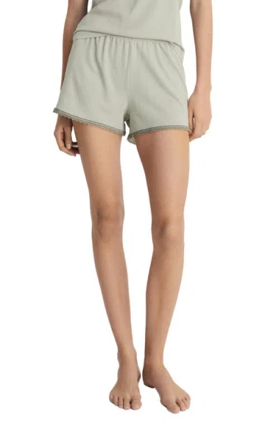 Mango Lace Trim Cotton & Modal Pajama Shorts