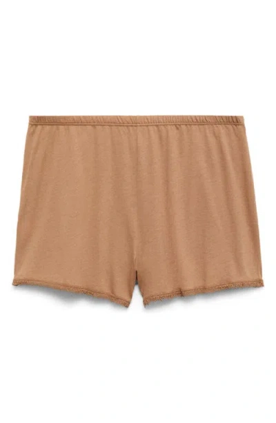 Mango Lace Trim Cotton & Modal Pajama Shorts