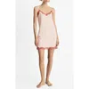 Mango Soft Touch Modal Cami Slip Dress With Contrast Lace Trim In Pink