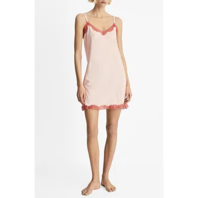Mango Lace Trim Cotton Nightgown In Pastel Pink