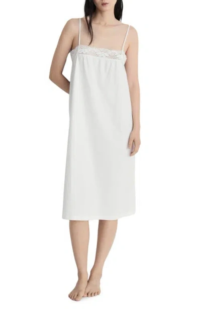 MANGO MANGO LACE TRIM COTTON NIGHTGOWN