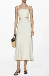 Mango Women's Lace Detail Slit Dress In Ecru