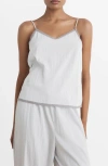 Mango Lace Trim Pajama Top In Neutral