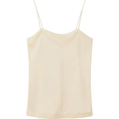 Mango Lace Trim Satin Pajama Camisole In Gold
